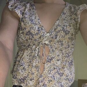 Flower Crop Top Summer Shirt For teen girls or women